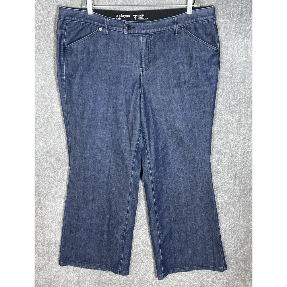 Lane Bryant Tighter Tummy Technology Flare Jeans Womens Size 22 Blue High Rise